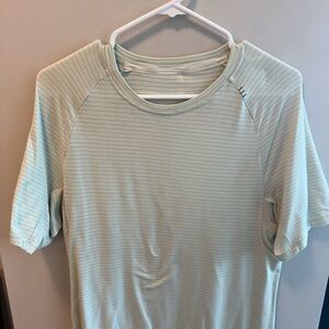 Men's Lululemon Light Green Striped Shirt